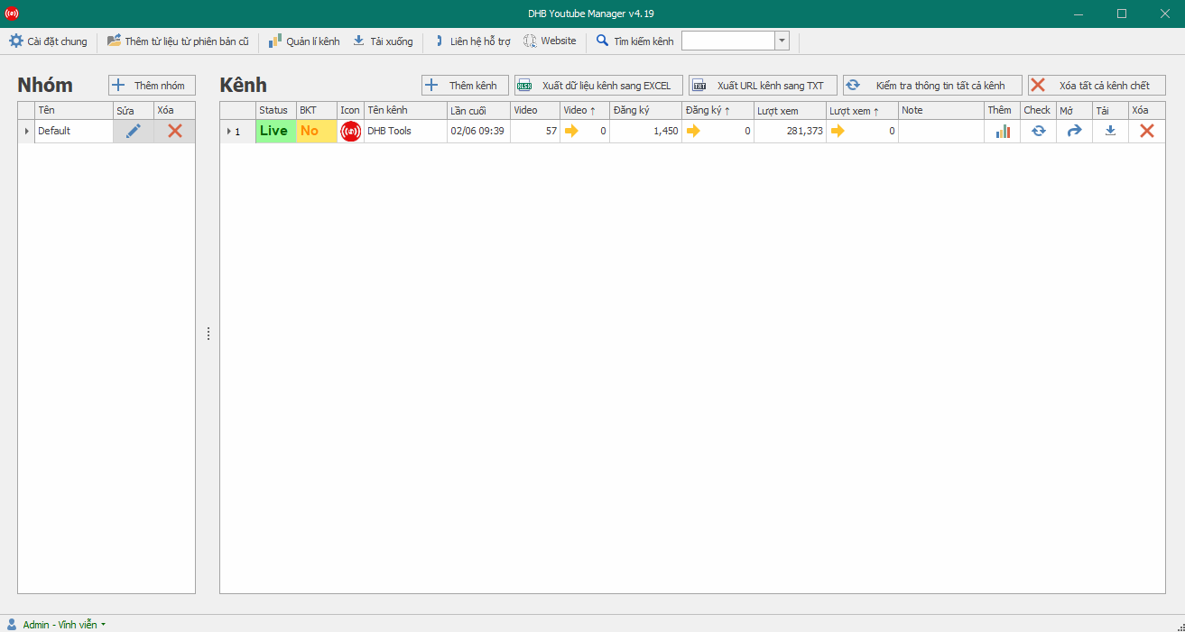 DHB Youtube Manager - ảnh chụp màn hình 1