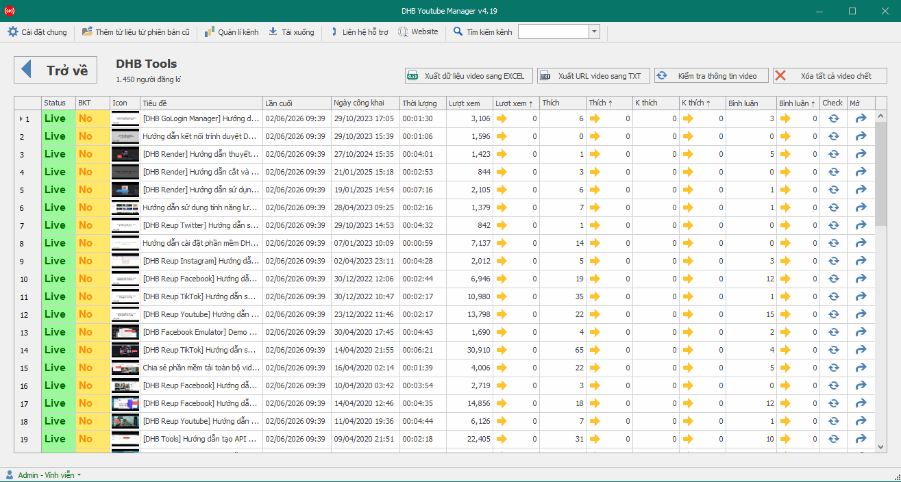 DHB Youtube Manager - ảnh chụp màn hình 2